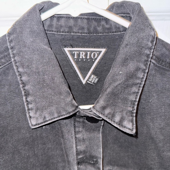 Trio Urban Black Denim Jacket I DONT CARE - Picture 8 of 10